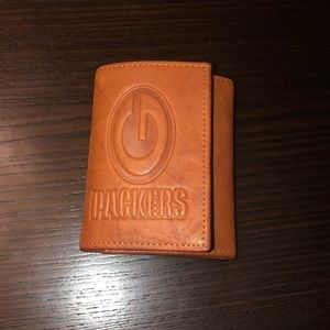 Green bay packers leather wallet